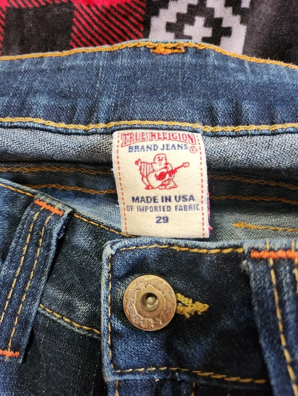 True Religion Becky Bootcut Jeans Size 29 Contrast Stitch Flap Pocket Y2K - Picture 5 of 11
